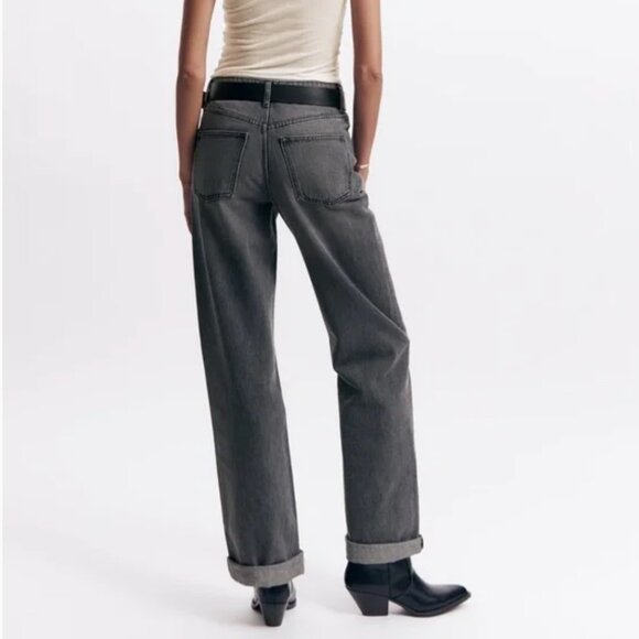 NWT ZARA ZW THE ‘90S WIDE LEG JEANS Gray marl - Picture 4 of 6